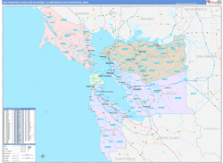 San-Francisco-Oakland-Hayward Color Cast<br>Wall Map